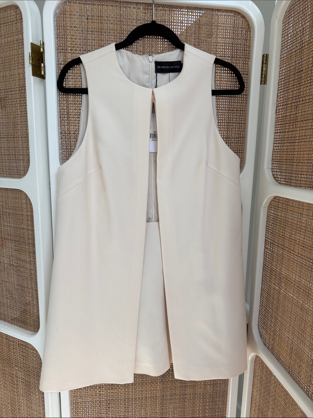 Brandon Maxwell | Cory Split Front Mini Dress | Ivory